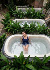 Tắm onsen có mặc đồ không